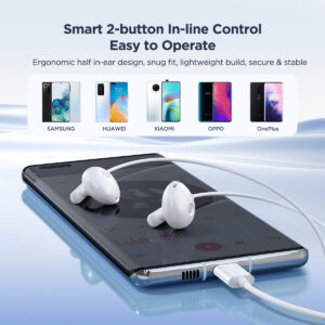 Joyroom Type-C Half In-Ear Oordopjes – Wit - 8