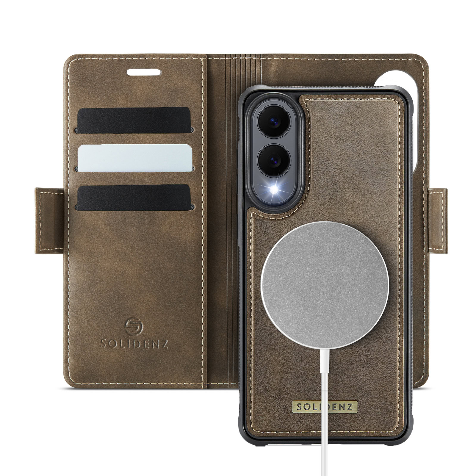 Solidenz 2-in-1 MagSafe Wallet Case voor Samsung Galaxy S25 Edge – Bruin 1 Solidenz 2-in-1 MagSafe Wallet Case voor Samsung Galaxy S25 Edge – Bruin 1