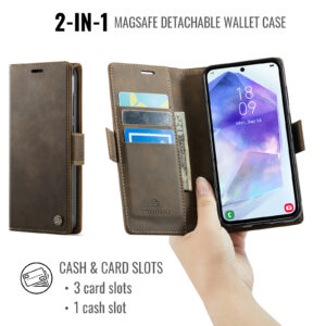 Solidenz 2-in-1 MagSafe Wallet Case voor Samsung Galaxy S25 Edge – Bruin - 6