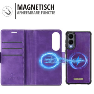 Solidenz 2-in-1 MagSafe Wallet Case voor Samsung Galaxy S25 Edge – Paars - 5