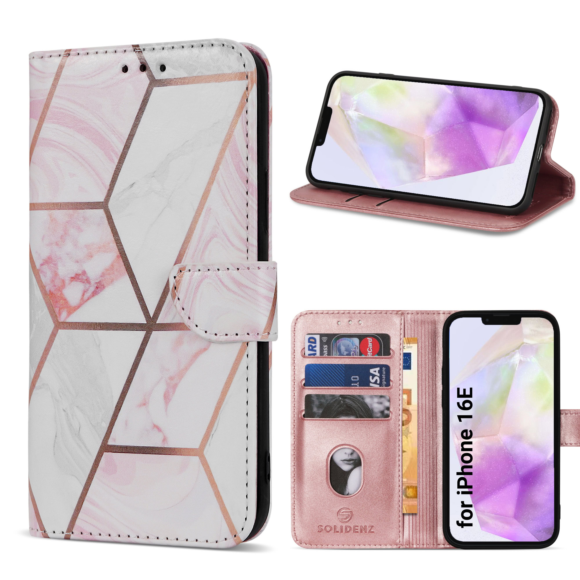 Solidenz Bookcase iPhone 16E – Marmer 1