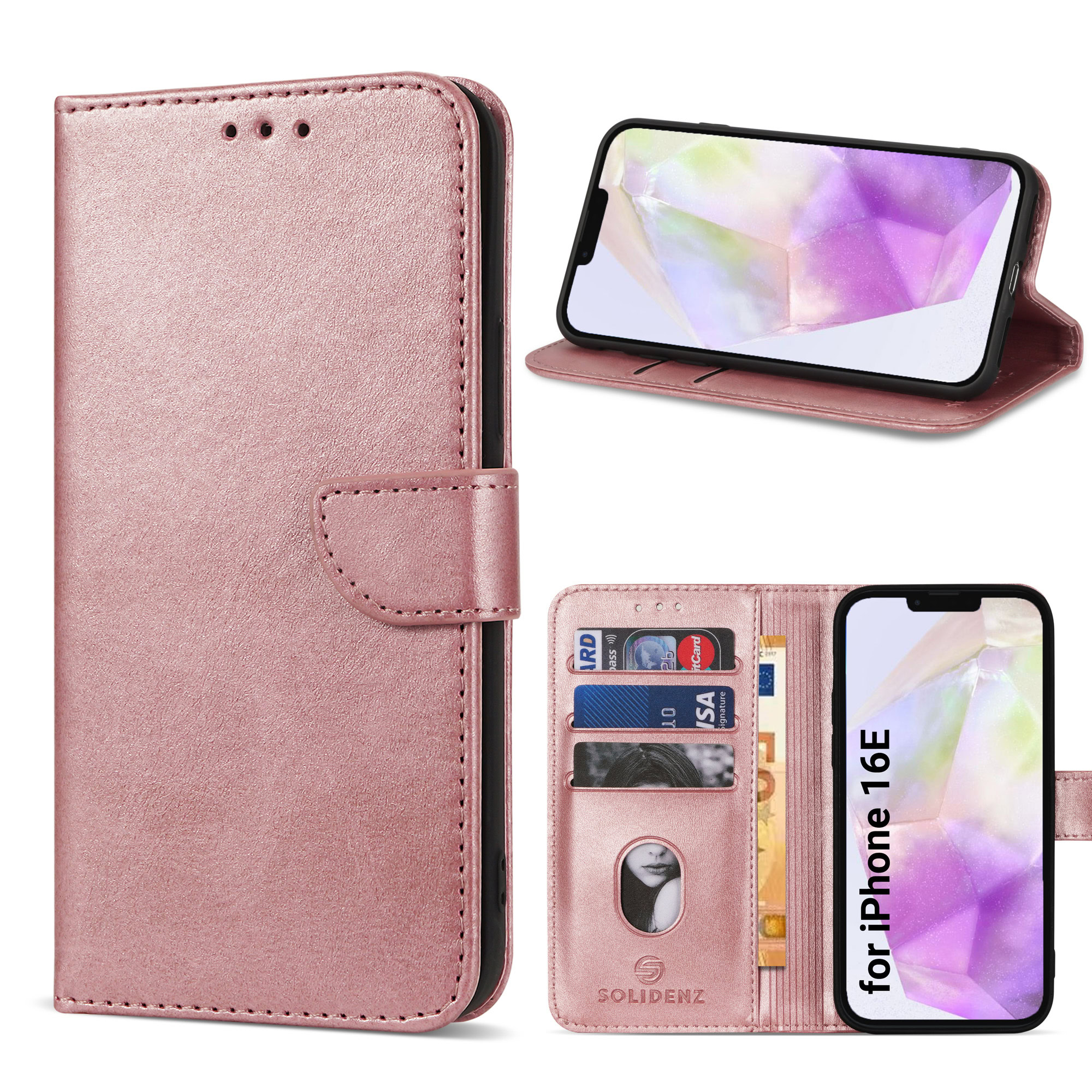 Solidenz Bookcase iPhone 16E – Roségoud 1