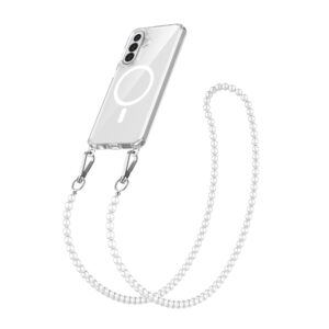 Solidenz Collection Samsung Galaxy A56 / A36 hoesje met afneembare koord - White Pearls