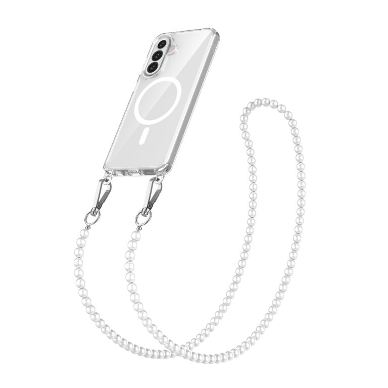 Solidenz Collection Samsung Galaxy A56 / A36 hoesje met afneembare koord - White Pearls