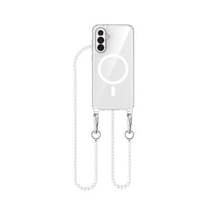 Solidenz Collection Samsung Galaxy A56 / A36 hoesje met afneembare koord – White Pearls - 1