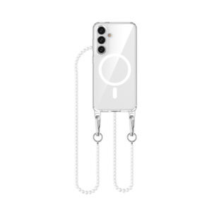 Solidenz Collection Samsung Galaxy S25 / S24 hoesje met afneembare koord – White Pearls - 1