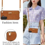 Solidenz Fashion Portemonnee hoesje met koord Samsung Galaxy A56 – Bruin - 2