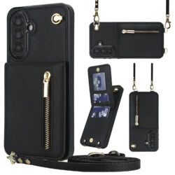 Solidenz Fashion Portemonnee hoesje met koord Samsung Galaxy A36 - Zwart