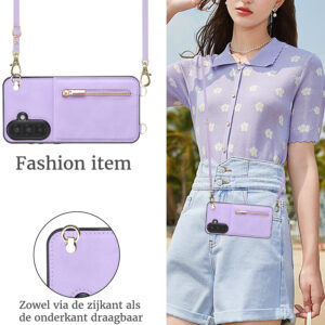 Solidenz Fashion Portemonnee hoesje met koord Samsung Galaxy A56 – Violet - 2