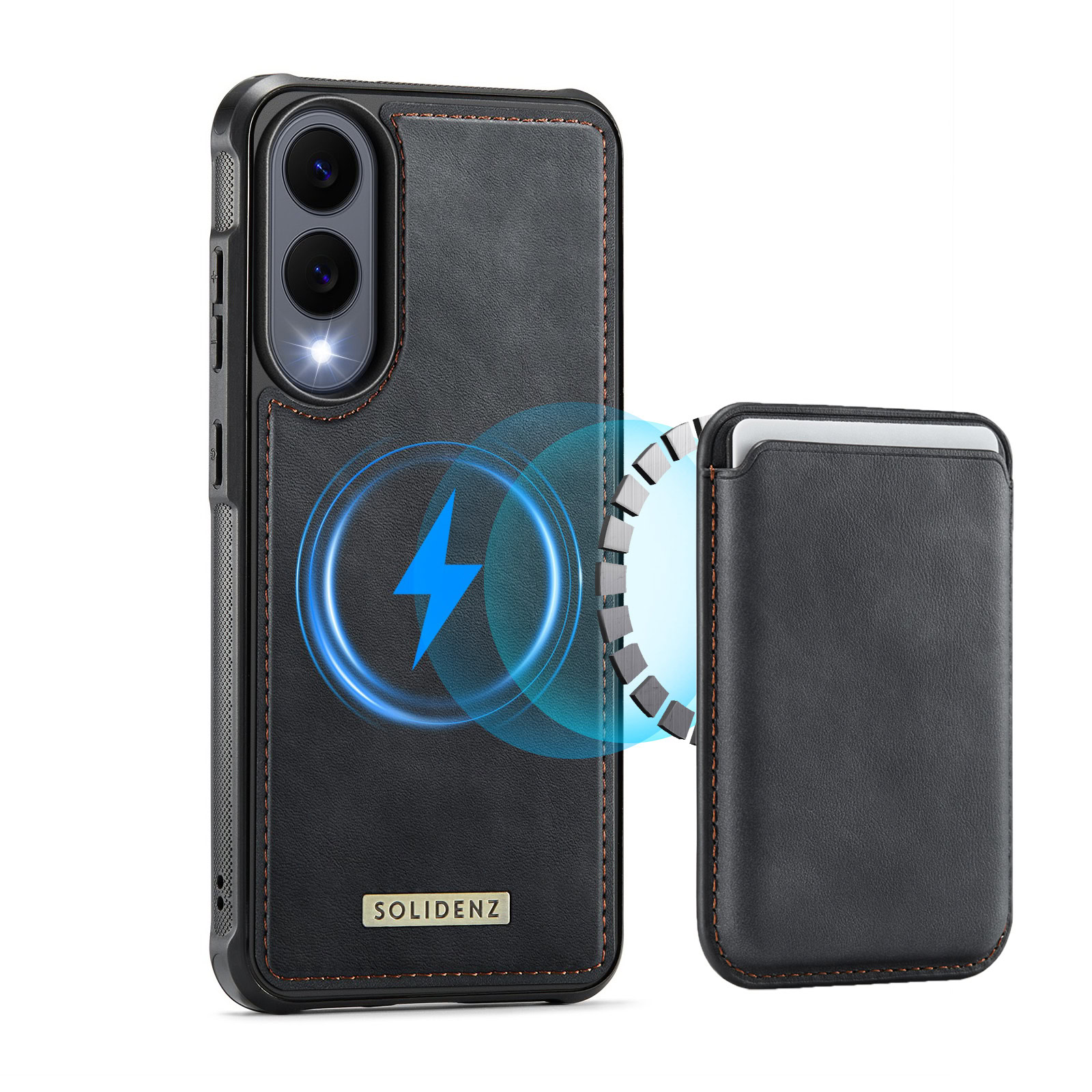 Solidenz MagSafe Wallet Backcover voor Samsung Galaxy S25 Edge – Zwart 1