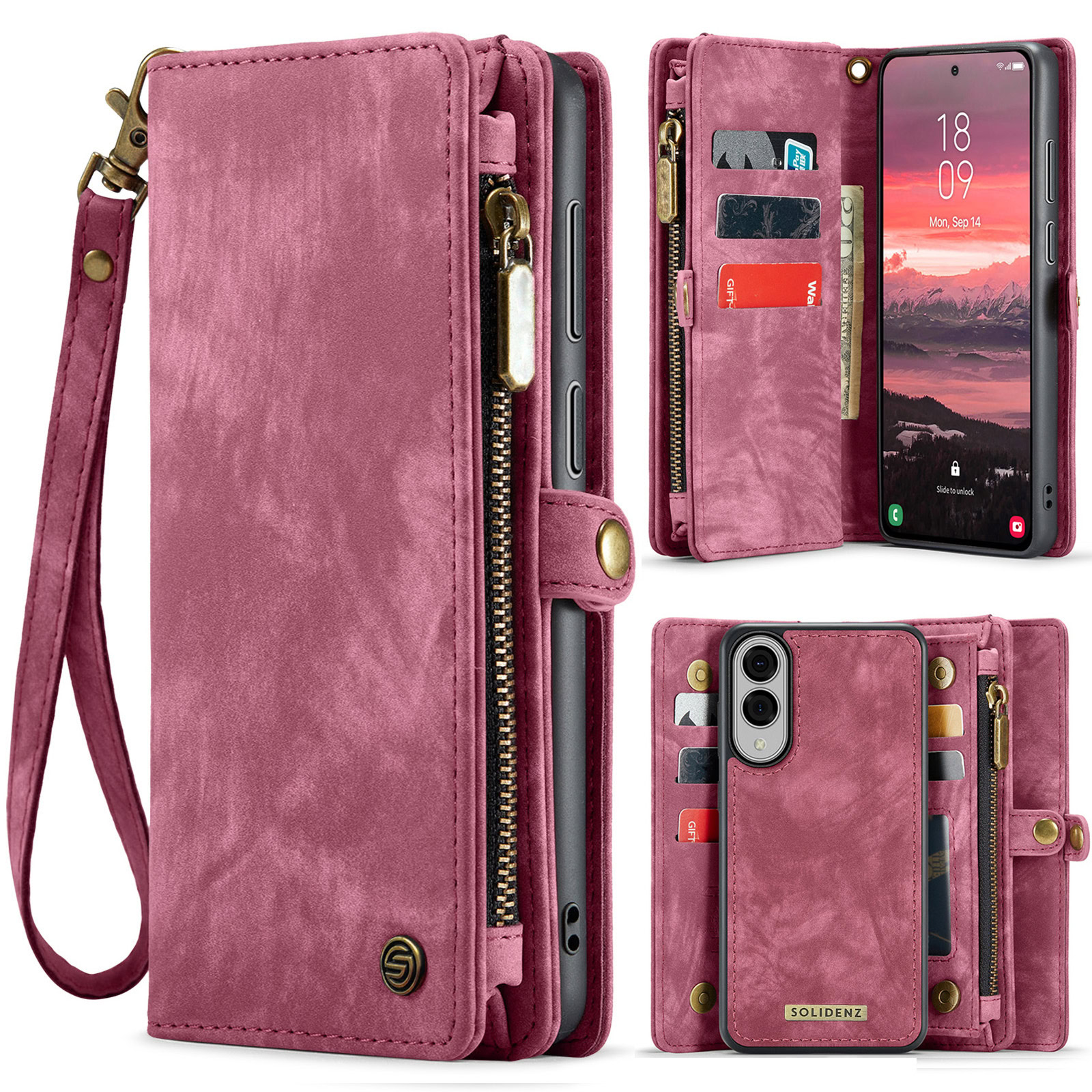 Solidenz Urban Wallet Samsung Galaxy S25 Edge hoesje – Rood 1 Solidenz Urban Wallet Samsung Galaxy S25 Edge hoesje – Rood 1