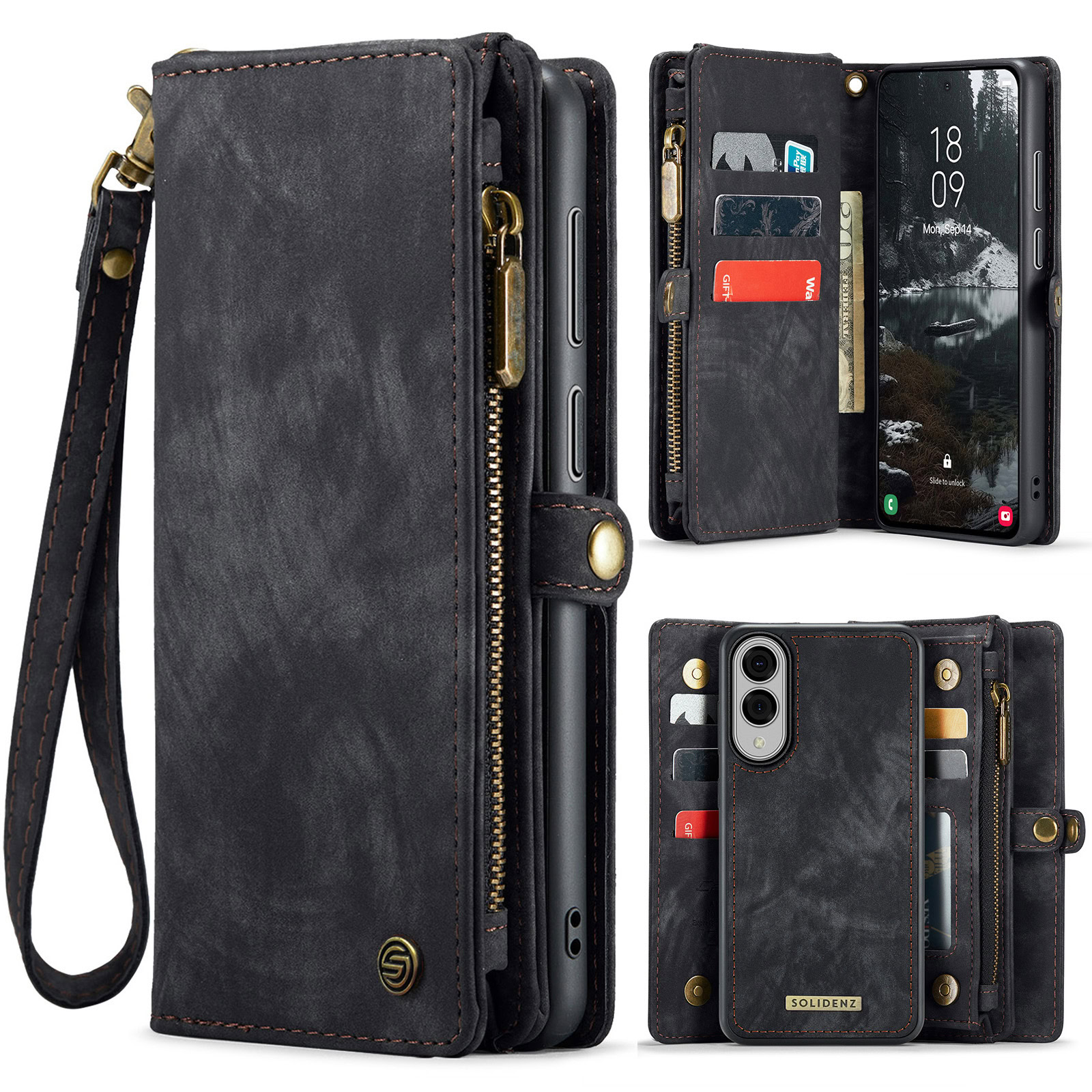 Solidenz Urban Wallet Samsung Galaxy S25 Edge hoesje – Zwart 1 Solidenz Urban Wallet Samsung Galaxy S25 Edge hoesje – Zwart 1