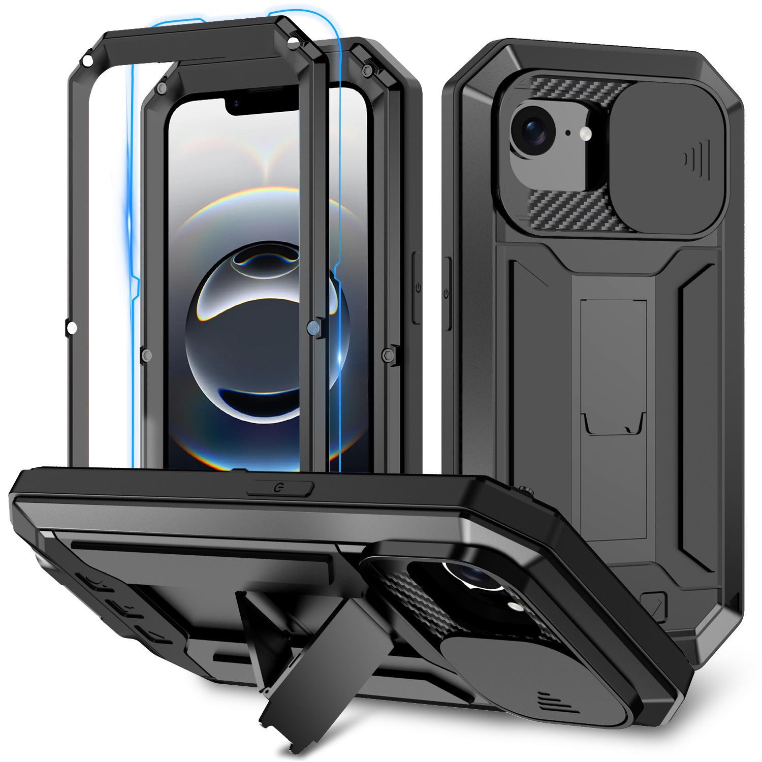 Stofdicht metalen hoes iPhone 16e – Zwart 1 Stofdicht metalen hoes iPhone 16e – Zwart 1