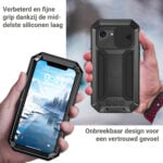 Stofdicht metalen hoes iPhone 17e / 16e – Zwart - 3