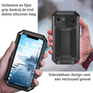 Stofdicht metalen hoes iPhone 16e – Zwart - 3