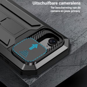 Stofdicht metalen hoes iPhone 16e – Zwart - 4