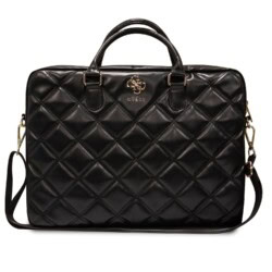 Guess PU Quilted 4G Metal Logo Laptoptas - 15 en 16 inch - Zwart