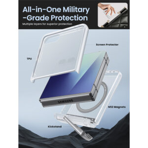 Cosmo Samsung Galaxy Z Flip 7 hoesje met screen protector en MagSafe – Transparant - 7