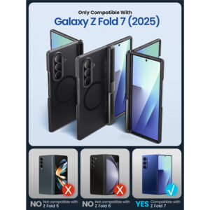 Cosmo Samsung Galaxy Z Fold 7 hoesje met screen protector en MagSafe – Frost Black - 2