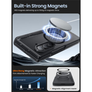 Cosmo Samsung Galaxy Z Fold 7 hoesje met screen protector en MagSafe – Frost Black - 3