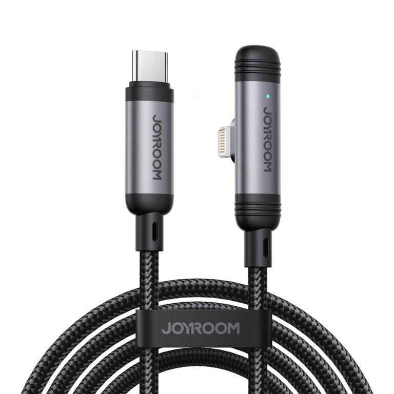 Joyroom USB‑C naar Lightning Kabel 30 W - 1.2 m Vinkeldesign met Display - Nylon Gevlochten - PD snellader - Gaming kabel