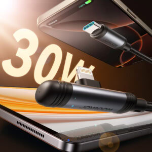 Joyroom USB‑C naar Lightning Kabel 30 W – 1.2 m Vinkeldesign met Display – Nylon Gevlochten – PD snellader – Gaming kabel - 3