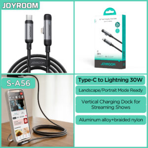 Joyroom USB‑C naar Lightning Kabel 30 W – 1.2 m Vinkeldesign met Display – Nylon Gevlochten – PD snellader – Gaming kabel - 7