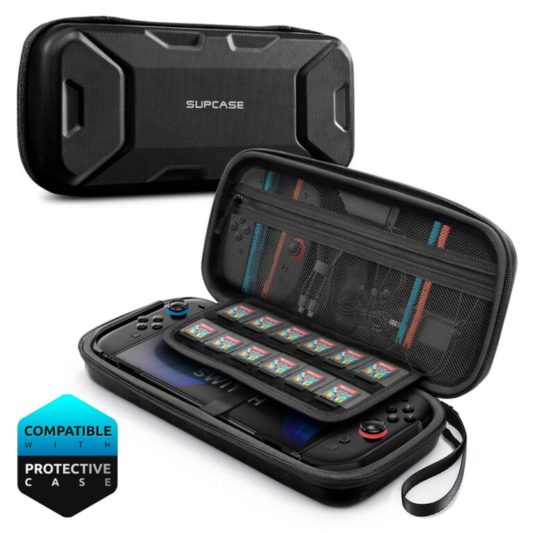 Supcase Carrying Plus Case geschikt voor Nintendo Switch 2 - Case met 12 Game slots & Draagriem - Zwart