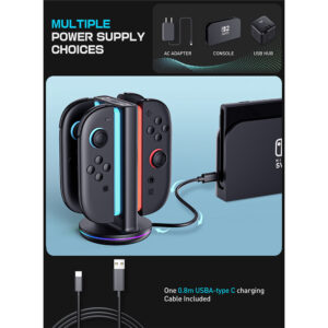 Supcase Joy-Con Charging Dock voor Nintendo Switch 2 – 4 Controllers - 5