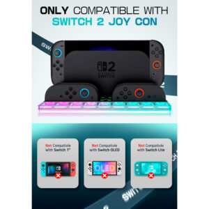 Supcase Organizer met Led en Laadstation voor Joy‑Con Nintendo Switch 2 (max. 4 stuks) – Met Koeling - 1