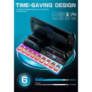 Supcase Organizer met Led en Laadstation voor Joy‑Con Nintendo Switch 2 (max. 4 stuks) – Met Koeling - 8