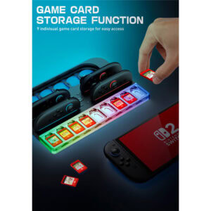 Supcase Organizer met Led en Laadstation voor Joy‑Con Nintendo Switch 2 (max. 4 stuks) – Met Koeling - 3