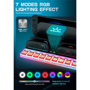 Supcase Organizer met Led en Laadstation voor Joy‑Con Nintendo Switch 2 (max. 4 stuks) – Met Koeling - 5