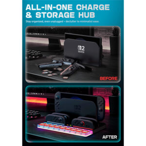 Supcase Organizer met Led en Laadstation voor Joy‑Con Nintendo Switch 2 (max. 4 stuks) – Met Koeling - 6
