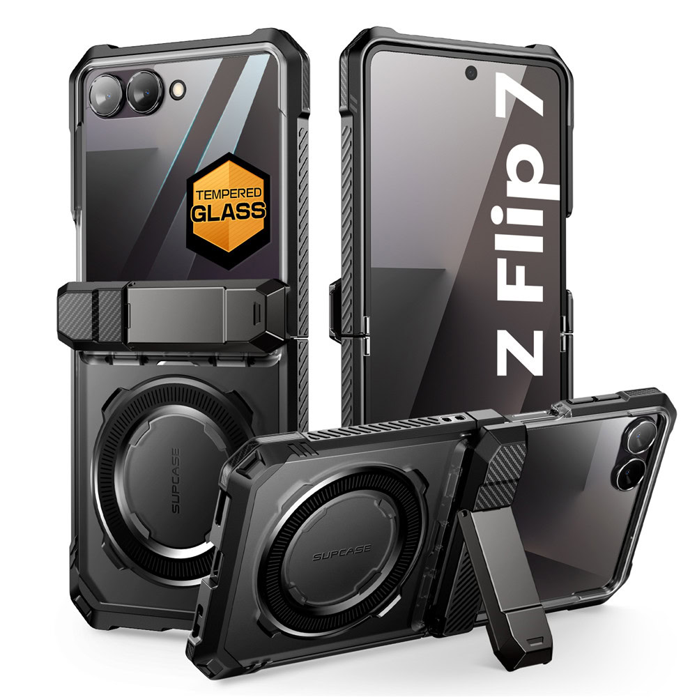 Supcase Ub Grip Samsung Galaxy Flip 7 hoesje met screenprotector en MagSafe – Zwart 1 Supcase Ub Grip Samsung Galaxy Flip 7 hoesje met screenprotector en MagSafe – Zwart 1