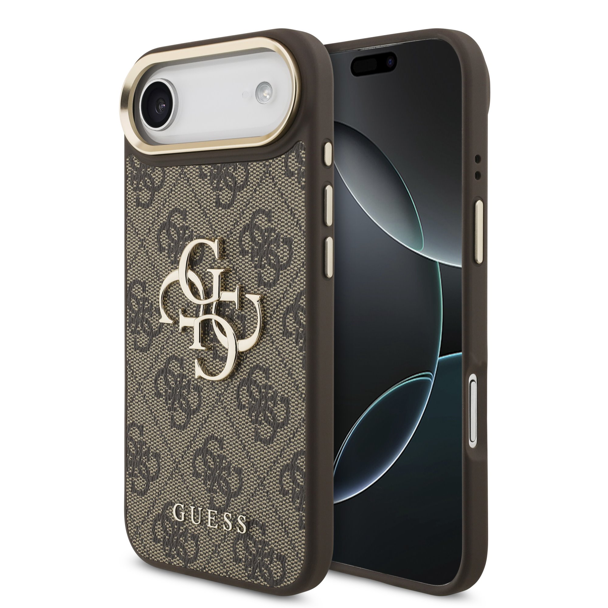 Guess 4G Metal Logo iPhone 17 Air hoesje – Bruin 1