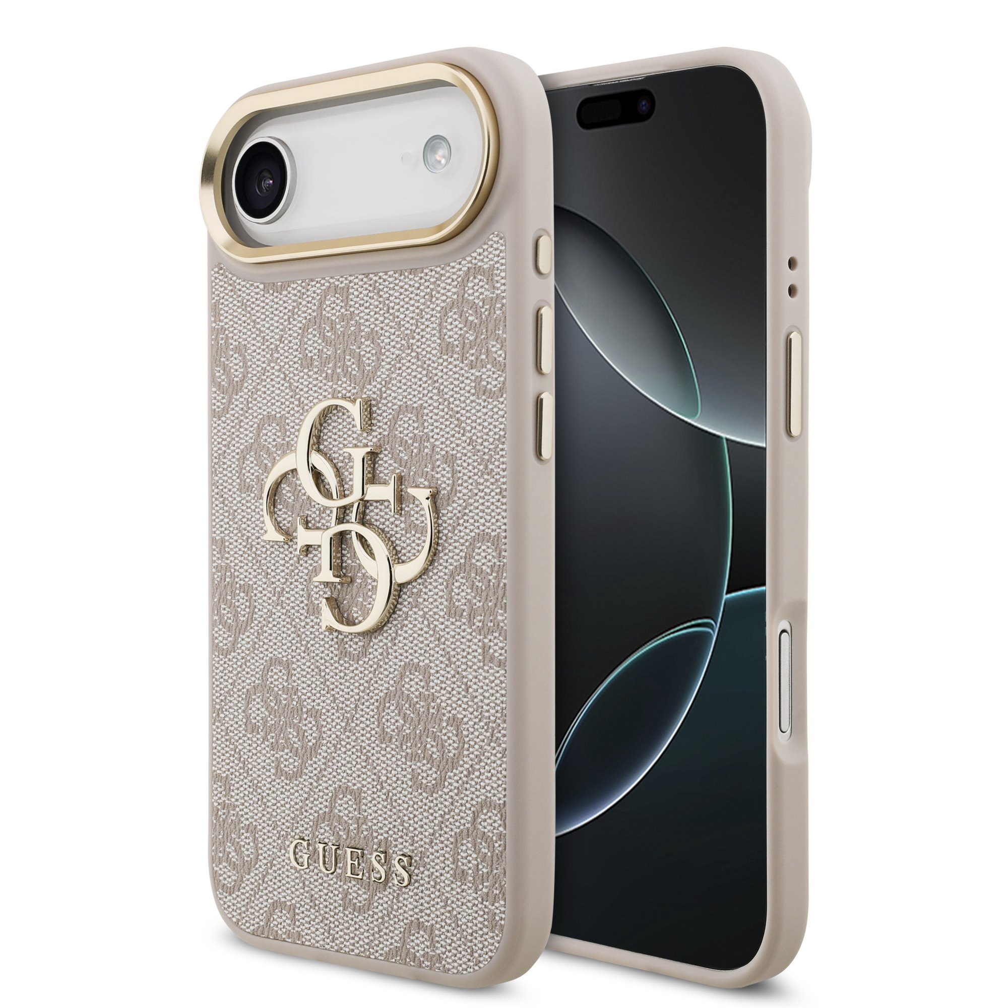 Guess 4G Metal Logo iPhone 17 Air hoesje – Roze 1