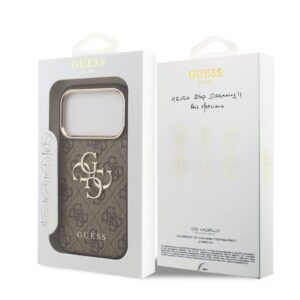 Guess 4G Metal Logo iPhone 17 Pro Max hoesje – Bruin - 6