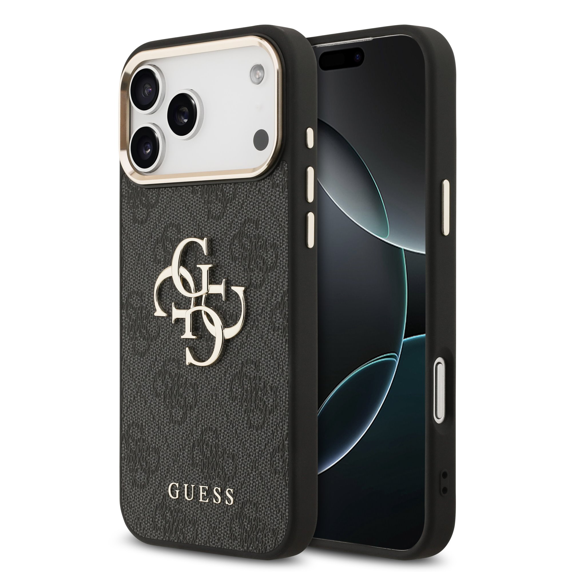 Guess 4G Metal Logo iPhone 17 Pro Max hoesje – Grijs 1