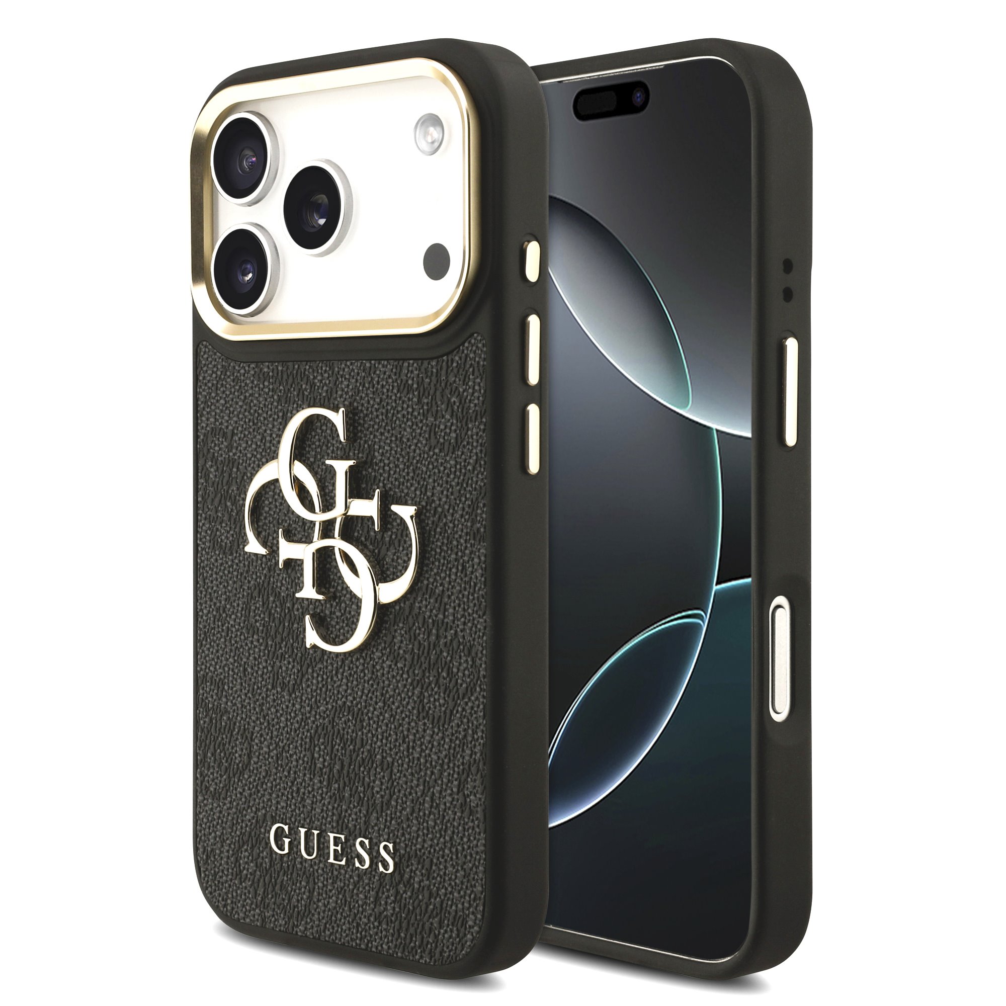 Guess 4G Metal Logo iPhone 17 Pro hoesje – Grijs 1 Guess 4G Metal Logo iPhone 17 Pro hoesje – Grijs 1