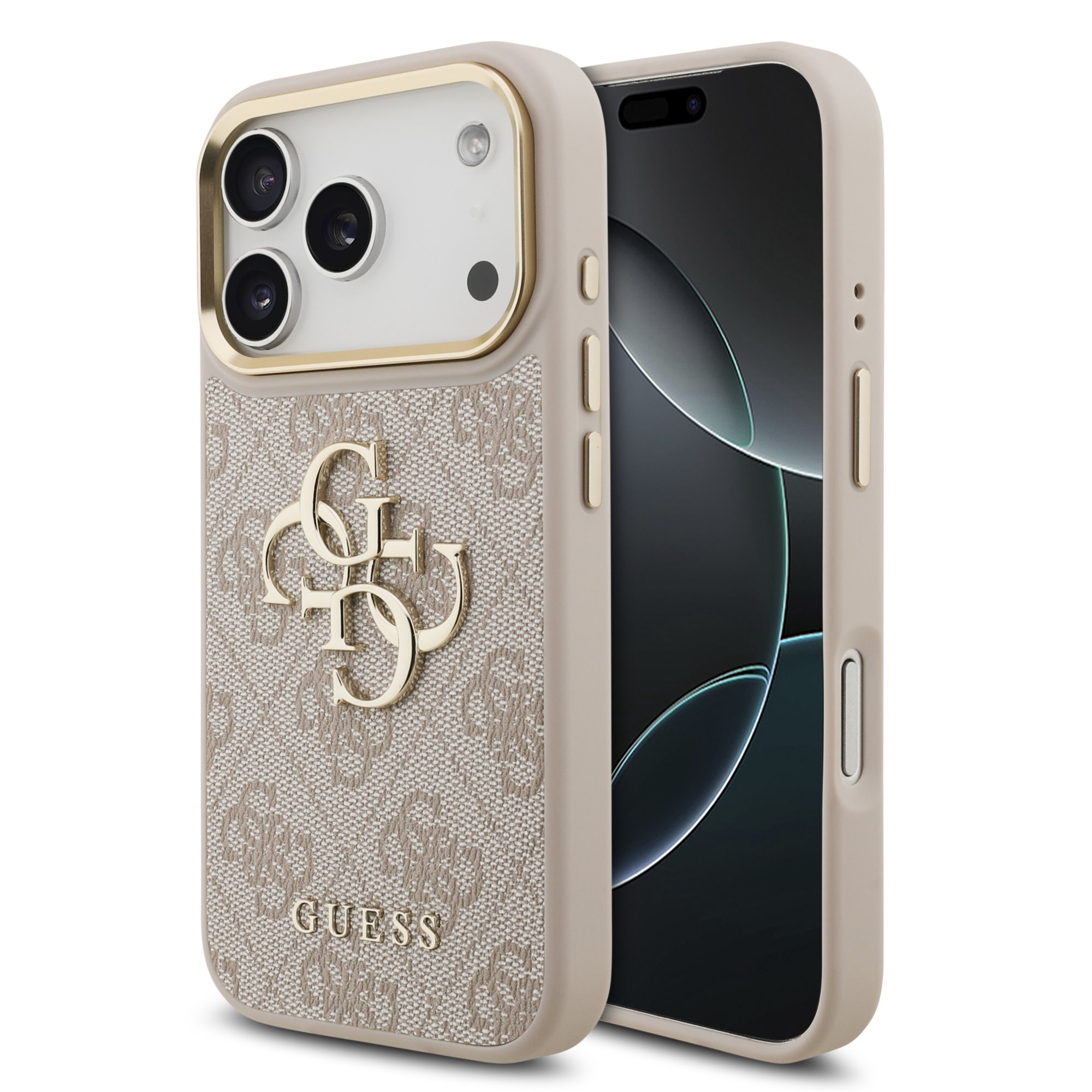 Guess 4G Metal Logo iPhone 17 Pro hoesje – Roze 1