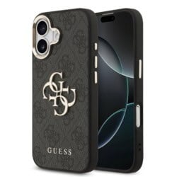 Guess 4G Metal Logo iPhone 17 hoesje - Grijs