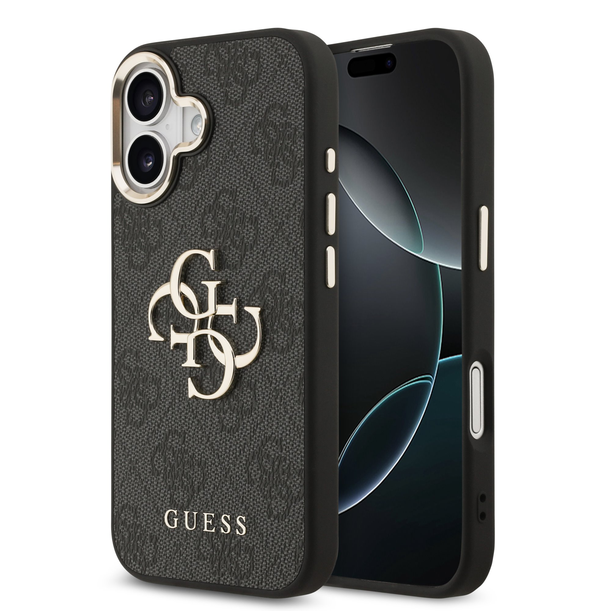 Guess 4G Metal Logo iPhone 17 hoesje – Grijs 1 Guess 4G Metal Logo iPhone 17 hoesje – Grijs 1