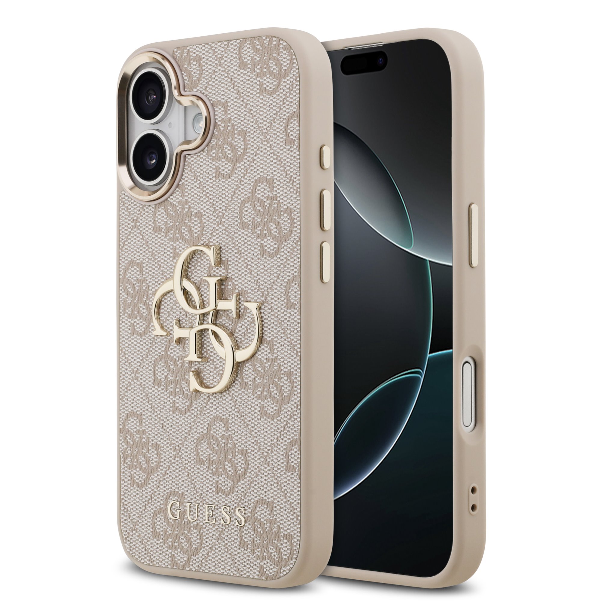 Guess 4G Metal Logo iPhone 17 hoesje – Roze 1