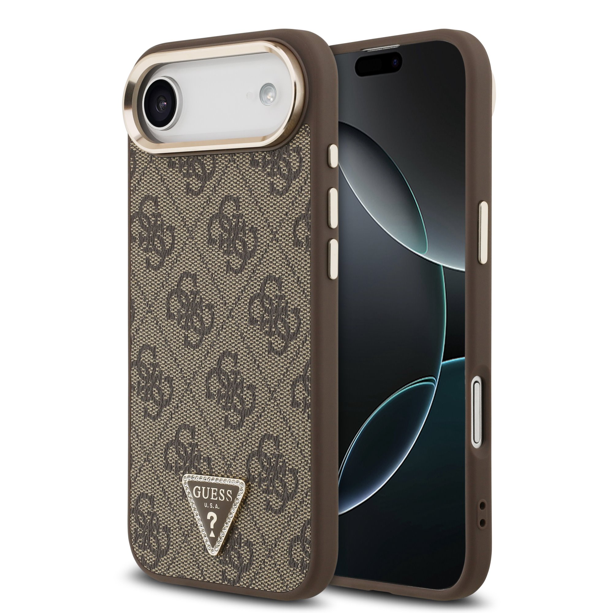 Guess 4G Triangle Logo iPhone 17 Air hoesje met MagSafe – Bruin 1 Guess 4G Triangle Logo iPhone 17 Air hoesje met MagSafe – Bruin 1