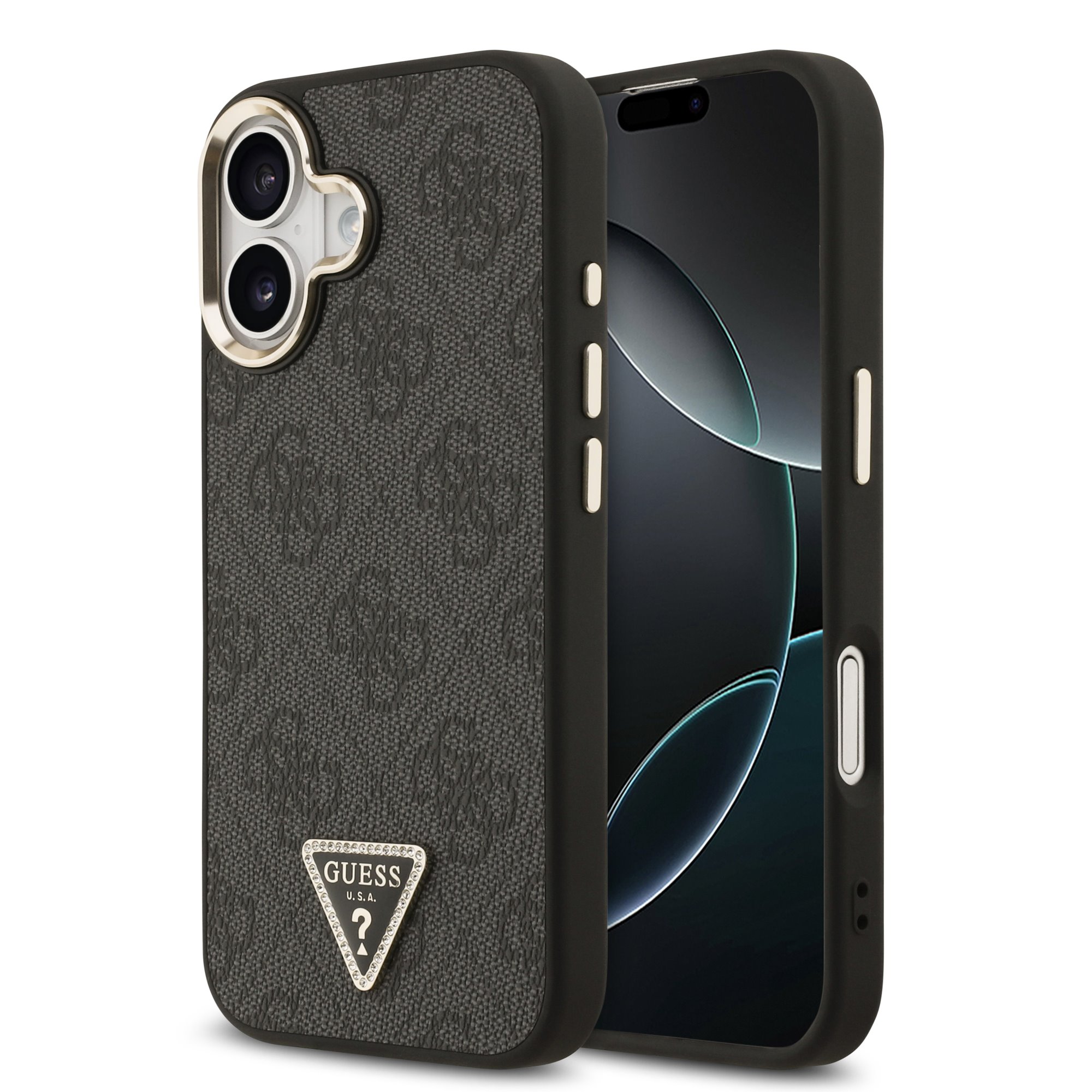 Guess 4G Triangle Logo iPhone 17 hoesje met MagSafe – Grijs 1