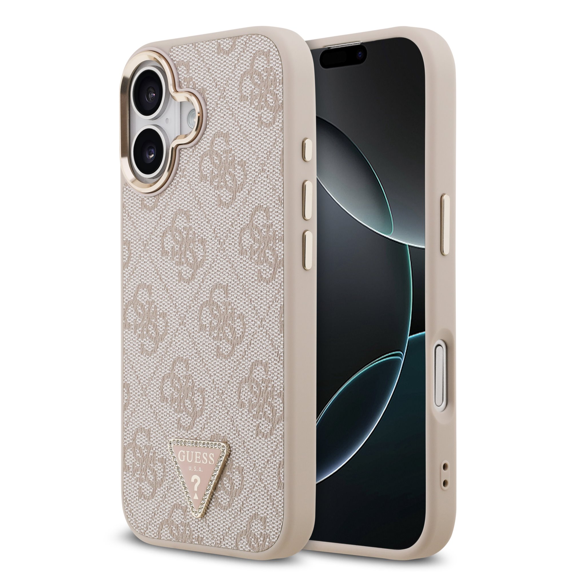 Guess 4G Triangle Logo iPhone 17 hoesje met MagSafe – Roze 1 Guess 4G Triangle Logo iPhone 17 hoesje met MagSafe – Roze 1