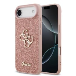 Guess PU Glitter 4G Metal Logo iPhone Air Hoesje - Roze