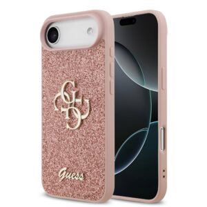 Guess PU Glitter 4G Metal Logo iPhone 17 Air Hoesje – Roze Main Image