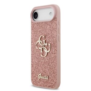 Guess PU Glitter 4G Metal Logo iPhone 17 Air Hoesje – Roze - 1